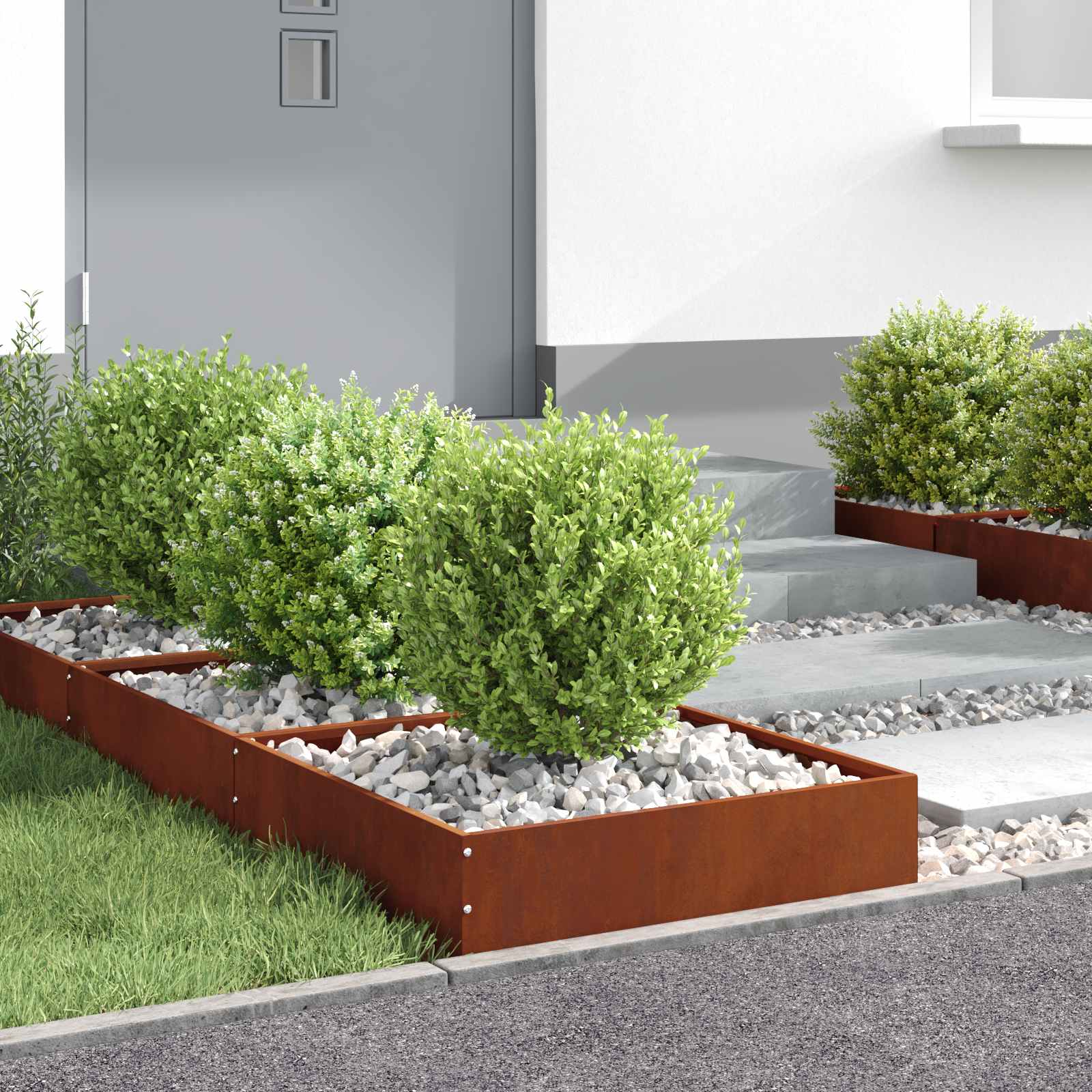 Tuinrand 6 st 50 x 50 x 13 cm Cortenstaal Roestig