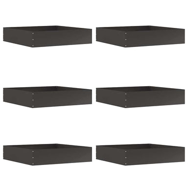 Tuinrand 6 st 60 x 60 x 13 cm Staal Zwart