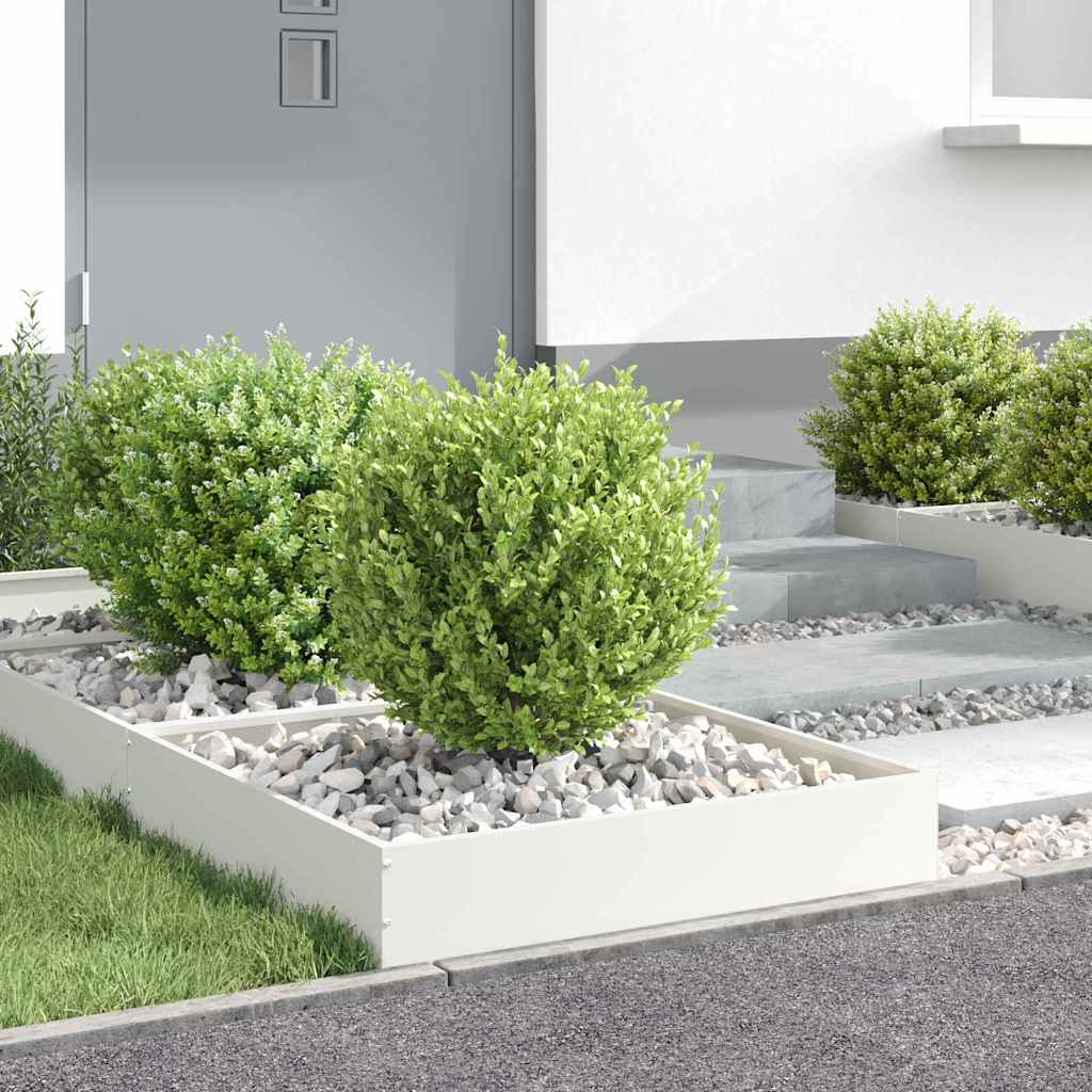 Tuinrand 6 st 60 x 60 x 13 cm Staal Wit