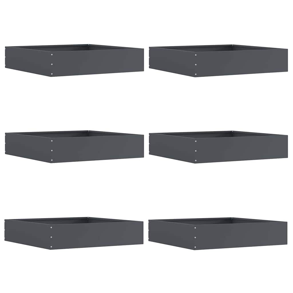 Tuinrand 6 st 60 x 60 x 13 cm Staal Antraciet