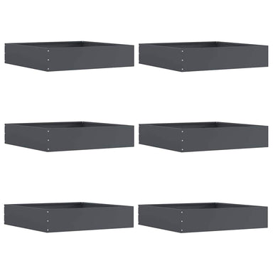 Tuinrand 6 st 60 x 60 x 13 cm Staal Antraciet