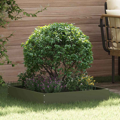 Tuinrand Olijf Groen 60 x 60 x 13 cm Staal