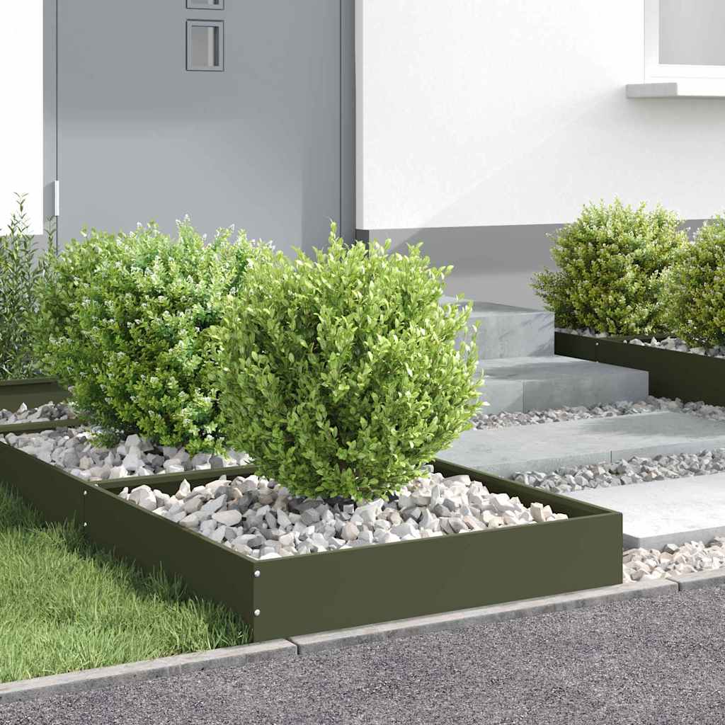 Tuinrand Olijf Groen 60 x 60 x 13 cm Staal