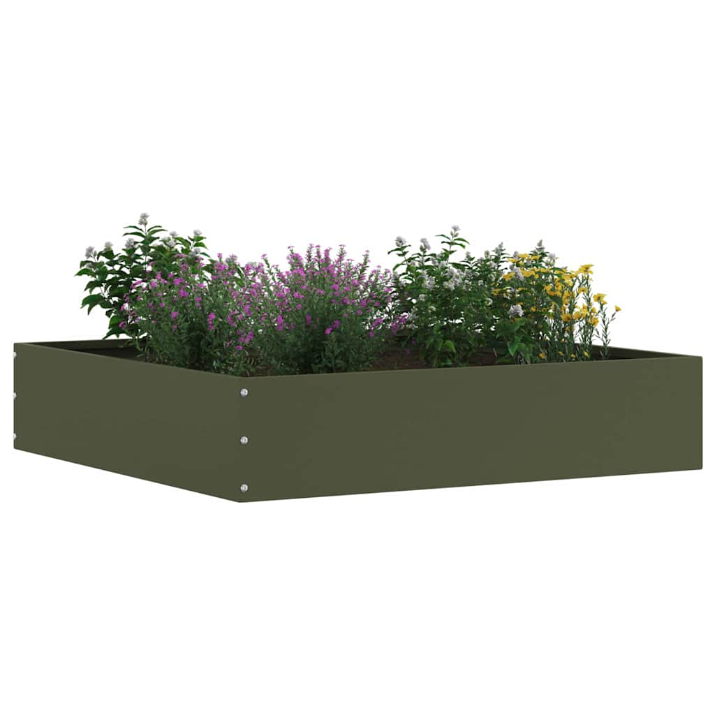 Tuinrand Olijf Groen 60 x 60 x 13 cm Staal