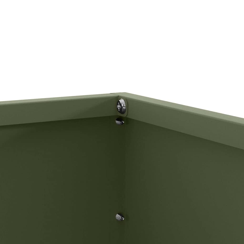 Tuinrand 6 st 60 x 60 x 13 cm Staal Olijf Groen