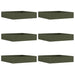 Tuinrand 6 st 60 x 60 x 13 cm Staal Olijf Groen