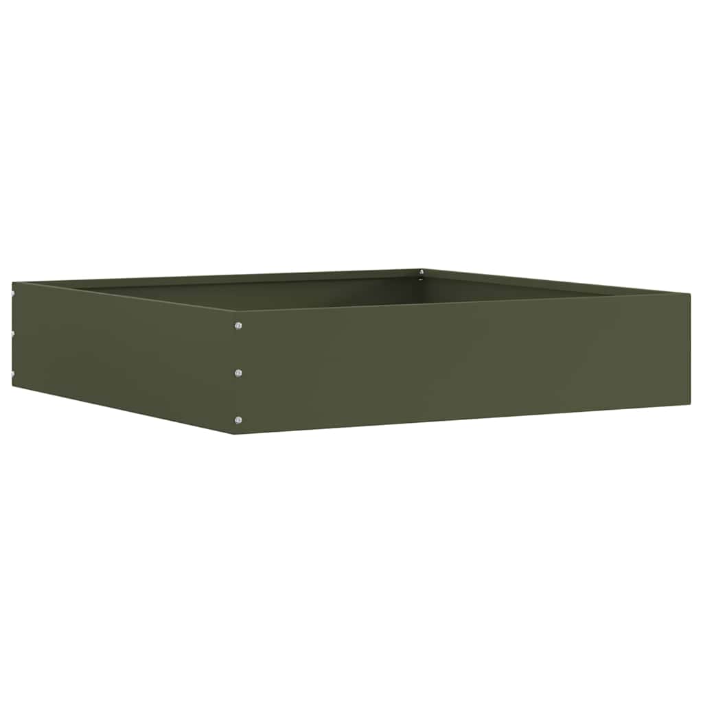 Tuinrand 6 st 60 x 60 x 13 cm Staal Olijf Groen