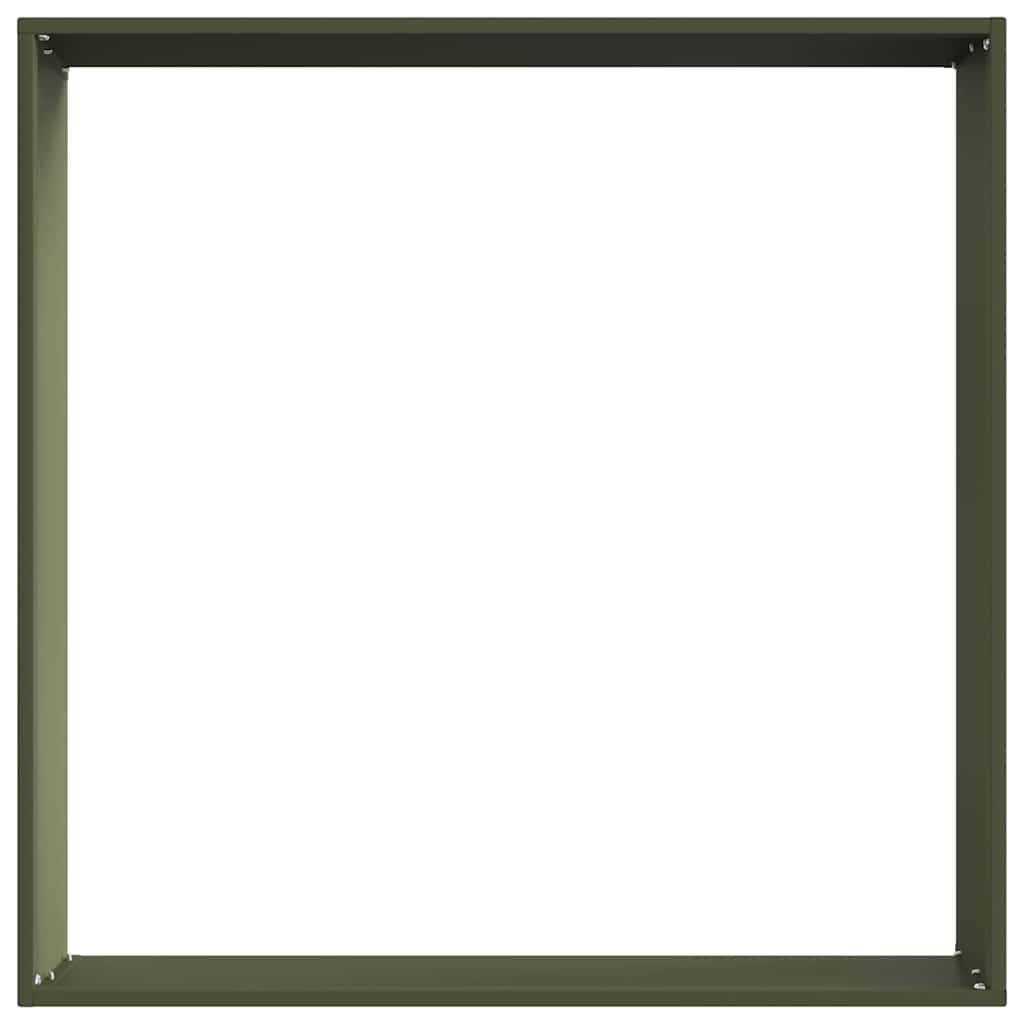 Tuinrand 6 st 60 x 60 x 13 cm Staal Olijf Groen