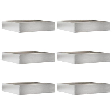 Tuinrand 6 st 60 x 60 x 13 cm Roestvrij staal Zilver