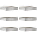 Tuinrand 6 st 60 x 60 x 13 cm Roestvrij staal Zilver