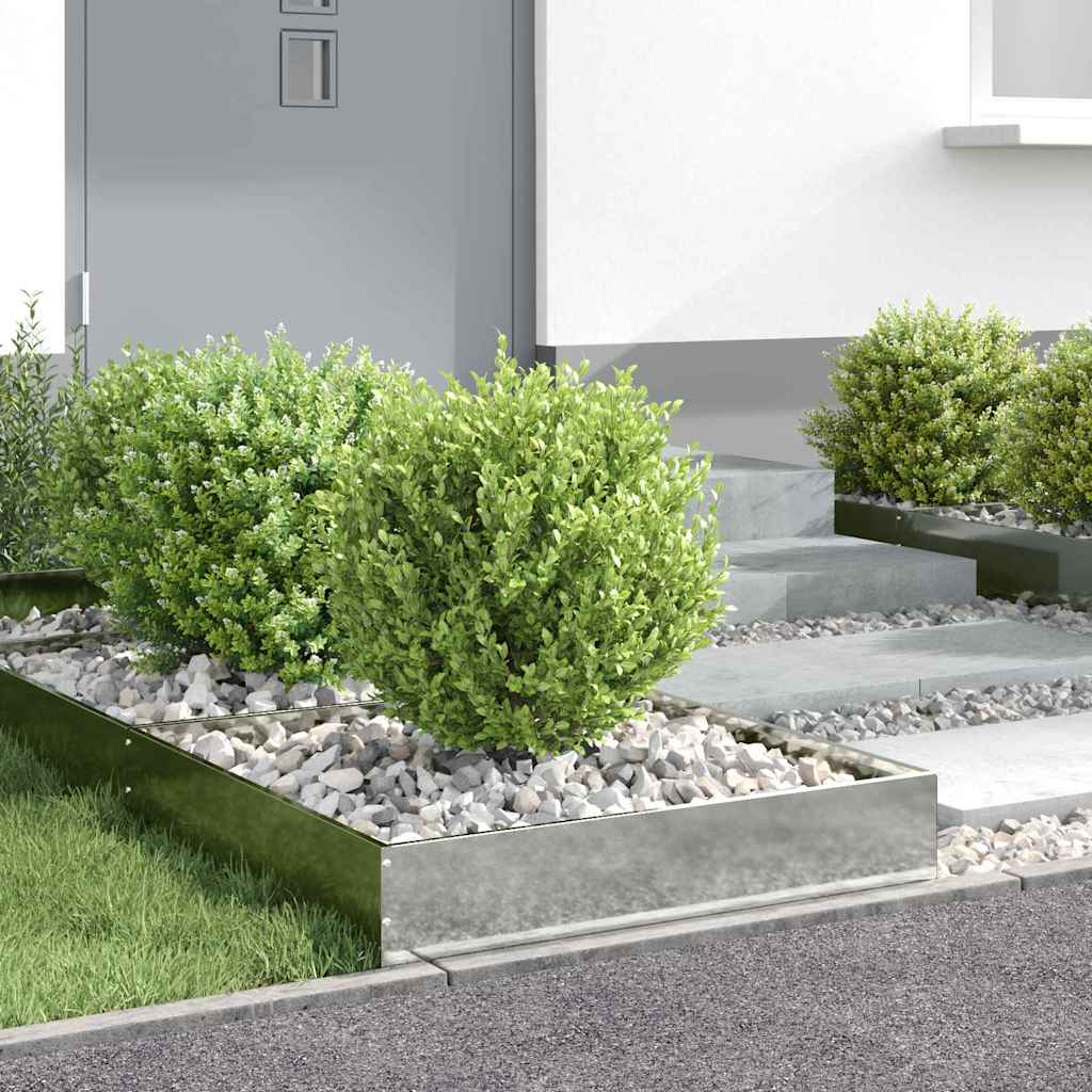 Tuinrand 6 st 60 x 60 x 13 cm Gegalvaniseerd staal Zilver