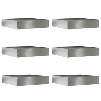 Tuinrand 6 st 60 x 60 x 13 cm Gegalvaniseerd staal Zilver