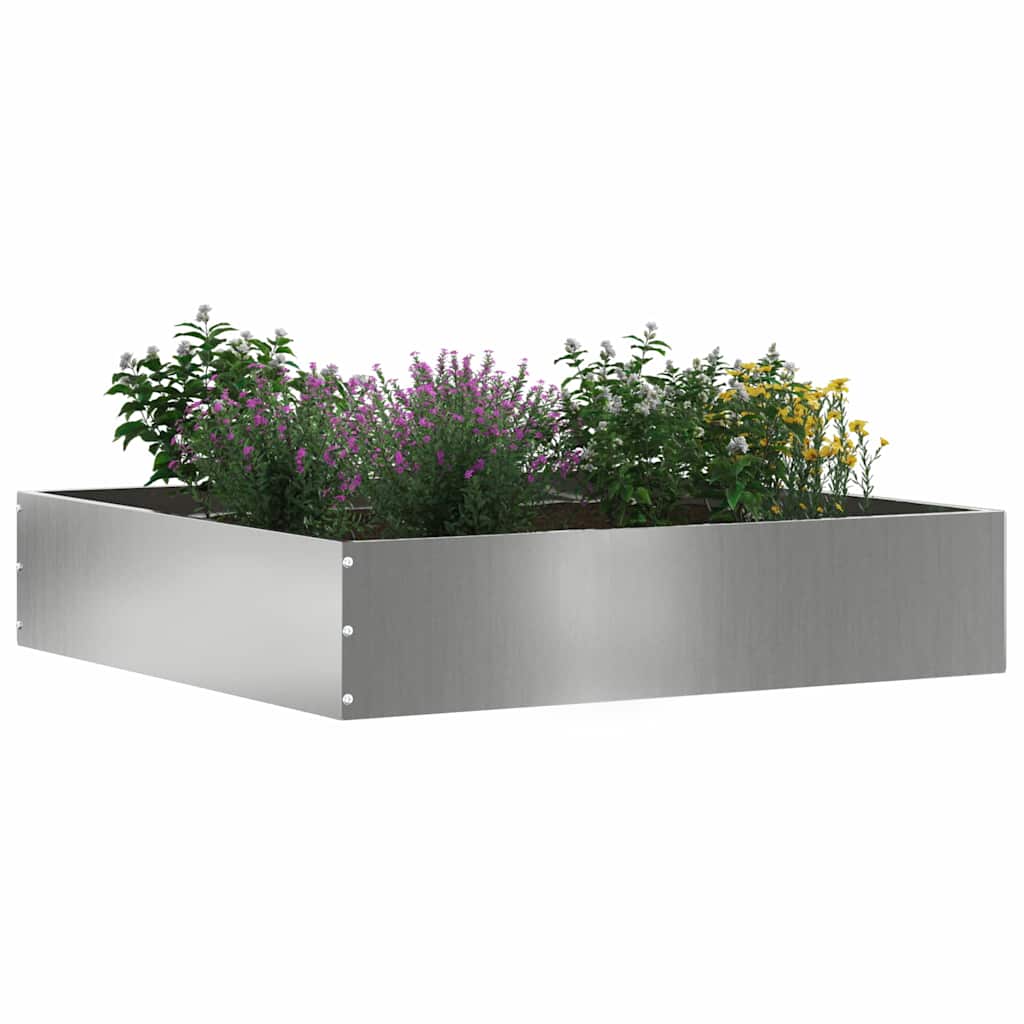 Tuinrand 6 st 60 x 60 x 13 cm Gegalvaniseerd staal Zilver
