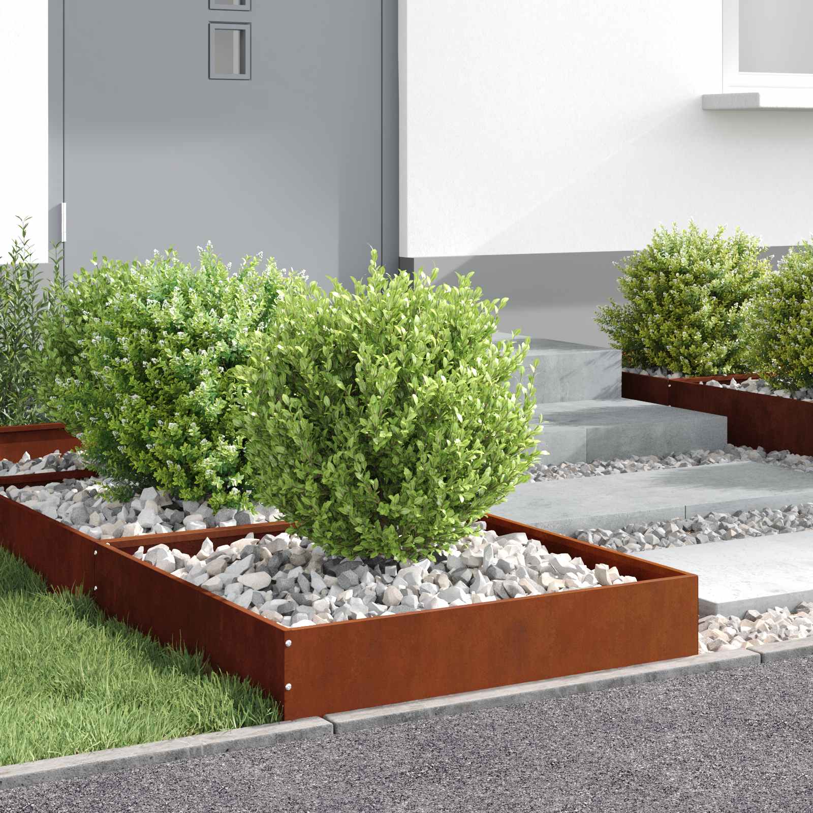 Tuinrand 6 st 60 x 60 x 13 cm Cortenstaal Roestig
