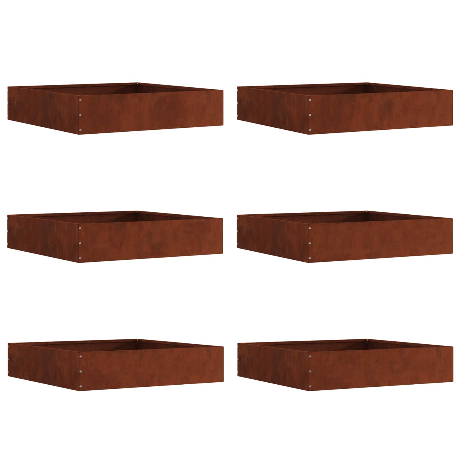 Tuinrand 6 st 60 x 60 x 13 cm Cortenstaal Roestig