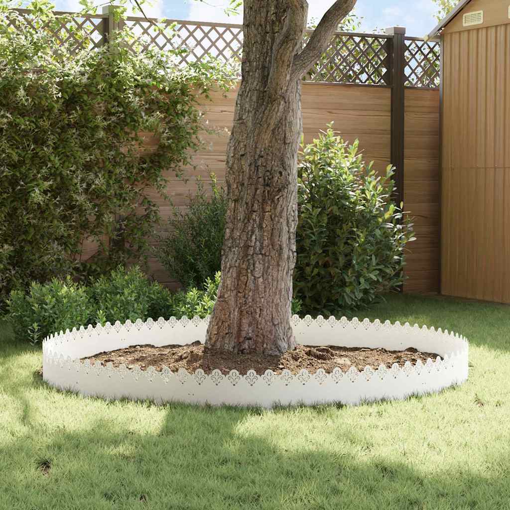 Gazonranden 30 st 103 x 0,05 x 22 cm Staal Wit