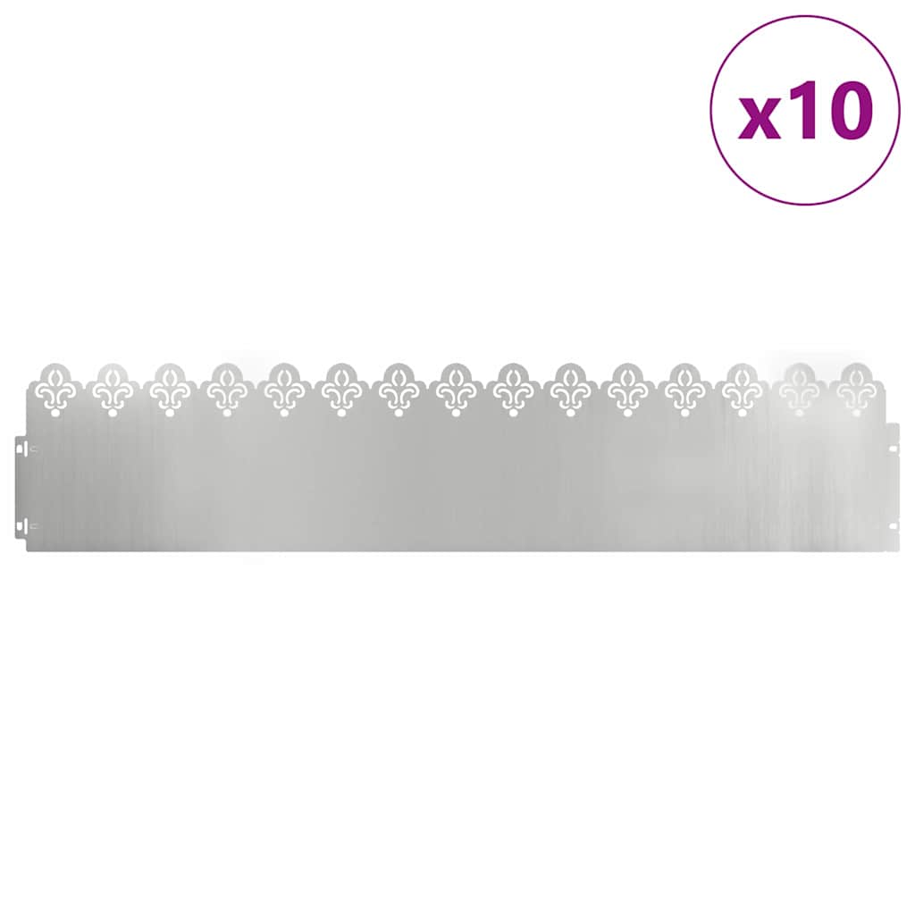 Gazonranden 10 st 103 x 0,05 x 22 cm Gegalvaniseerd staal