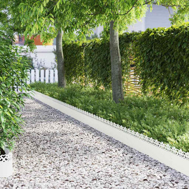 Gazonranden 30 st 103 x 0,05 x 22 cm Staal Wit