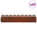 Gazonranden 20 st 103 x 0,05 x 22 cm weervast staal Roestig