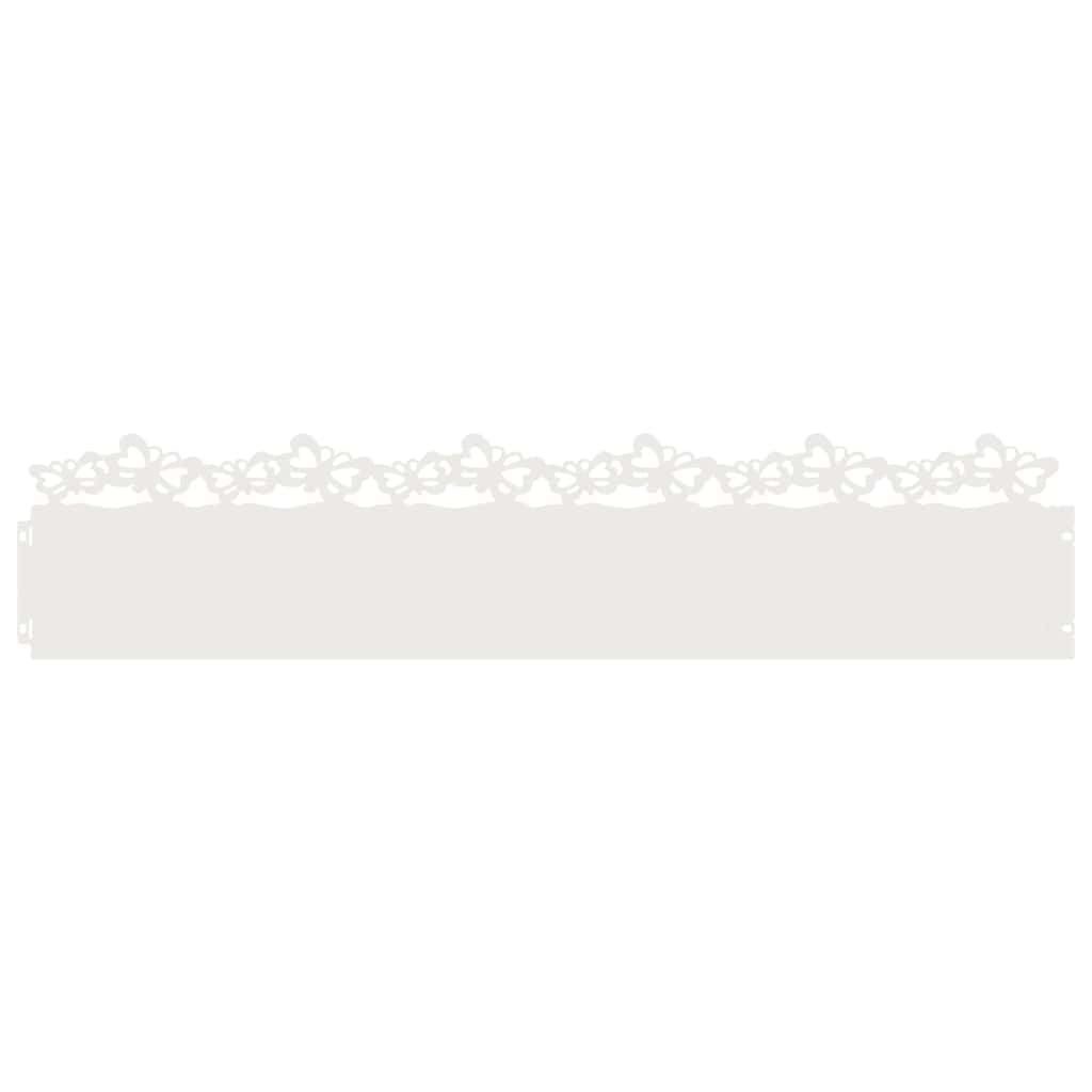Gazonranden 10 st 103 x 0,05 x 22 cm Staal Wit