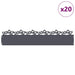 Gazonranden 20 st 103 x 0,05 x 22 cm Staal Antraciet