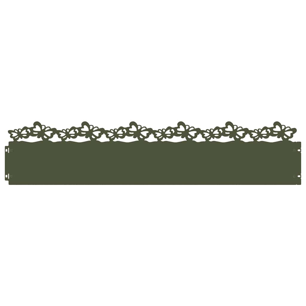 Gazonranden 10 st 103 x 0,05 x 22 cm Staal Olijf Groen