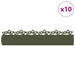 Gazonranden 10 st 103 x 0,05 x 22 cm Staal Olijf Groen