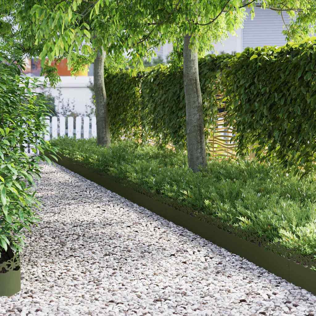 Gazonranden 20 st 103 x 0,05 x 22 cm Staal Olijf Groen