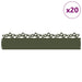 Gazonranden 20 st 103 x 0,05 x 22 cm Staal Olijf Groen