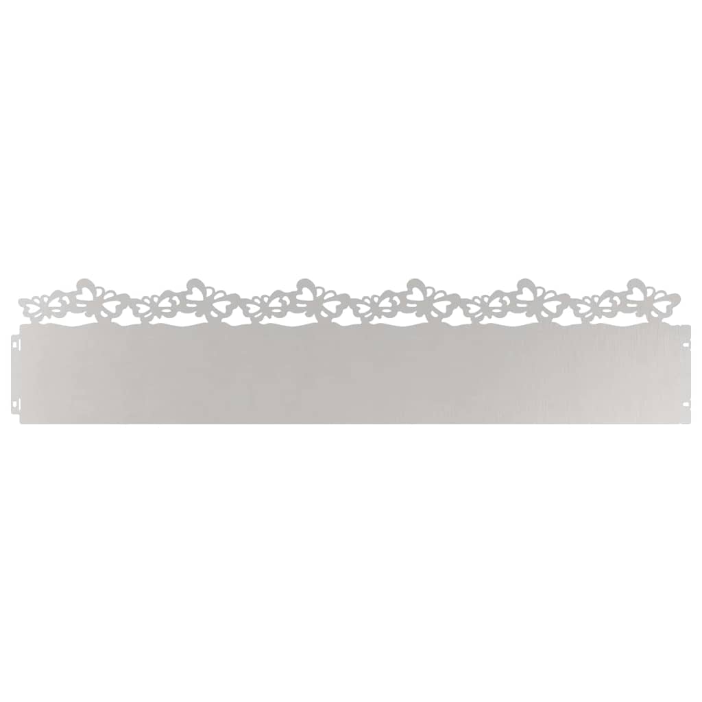 Gazonranden 10 st 103 x 0,05 x 22 cm Roestvrij staal Zilver