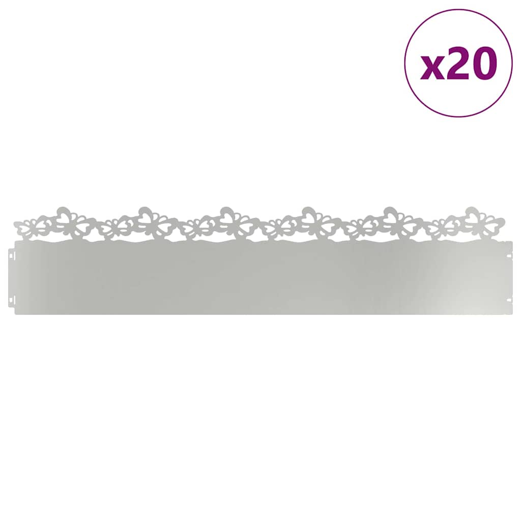 Gazonranden 20 st 103 x 0,05 x 22 cm Gegalvaniseerd staal