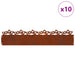Gazonranden 10 st 103 x 0,05 x 22 cm weervast staal Roestig