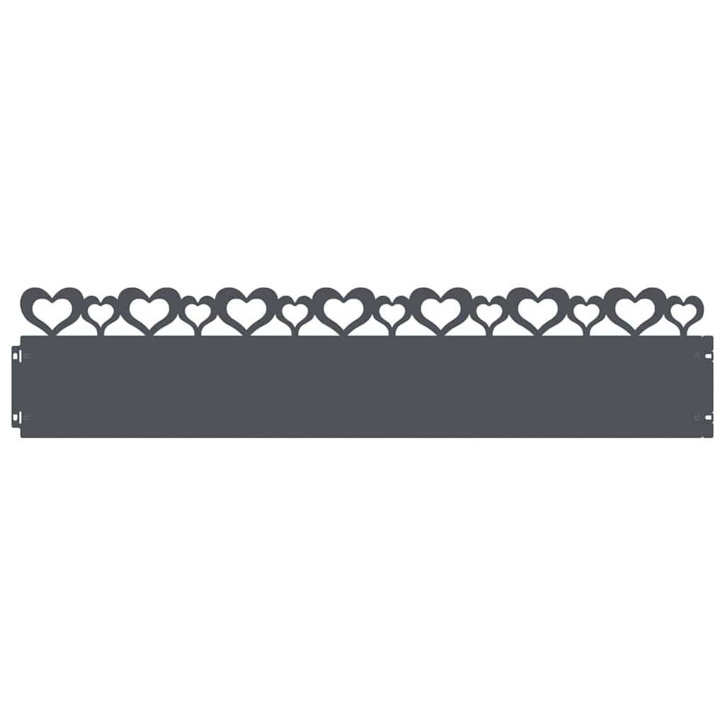 Gazonranden 30 st 103 x 0,05 x 22 cm Staal Antraciet