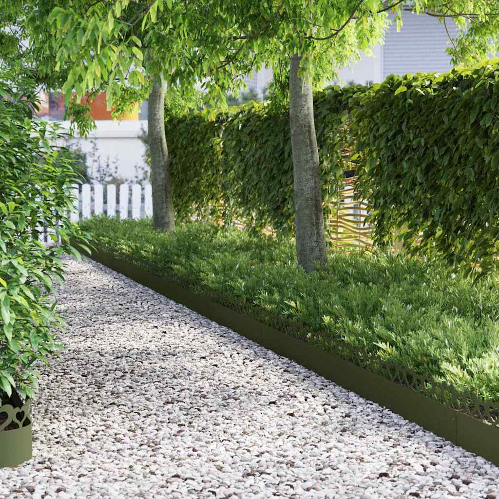 Gazonranden 20 st 103 x 0,05 x 22 cm Staal Olijf Groen