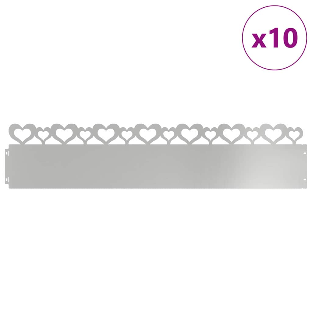 Gazonranden 10 st 103 x 0,05 x 22 cm Gegalvaniseerd staal