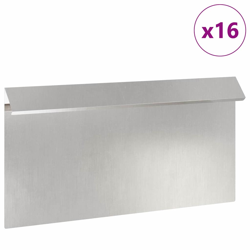 Slakkenhekje 16 st 50 x 3,5 x 25 cm Roestvrij staal Zilver
