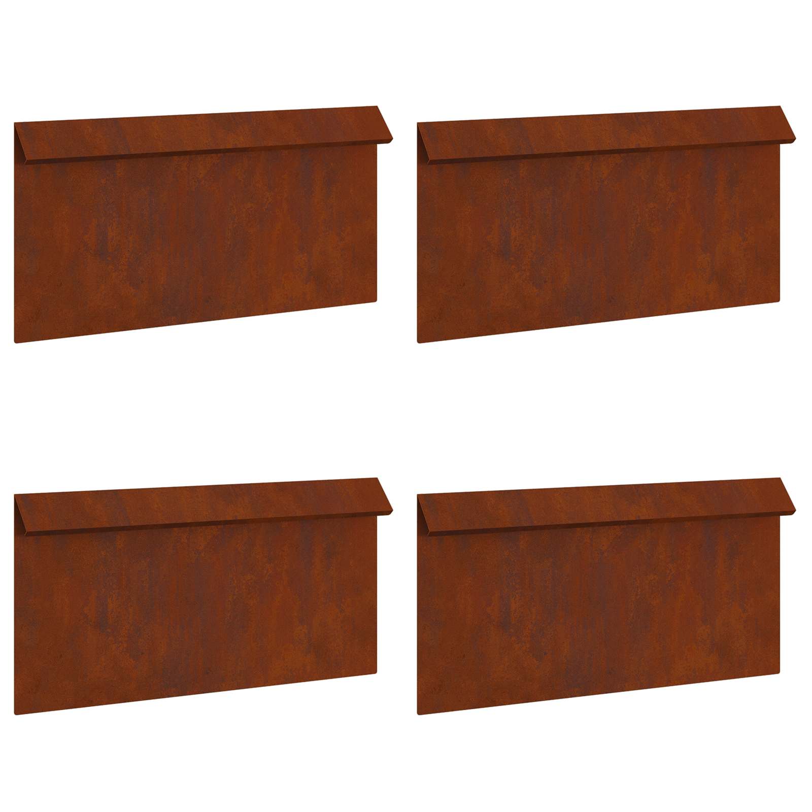 Slakkenhekje 4 st 50 x 3,5 x 25 cm weervast staal Roestig