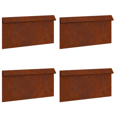 Slakkenhekje 4 st 50 x 3,5 x 25 cm weervast staal Roestig