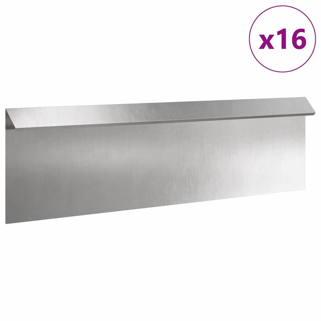 Slakkenhekje 16 st 100 x 3,5 x 25 cm Roestvrij staal Zilver