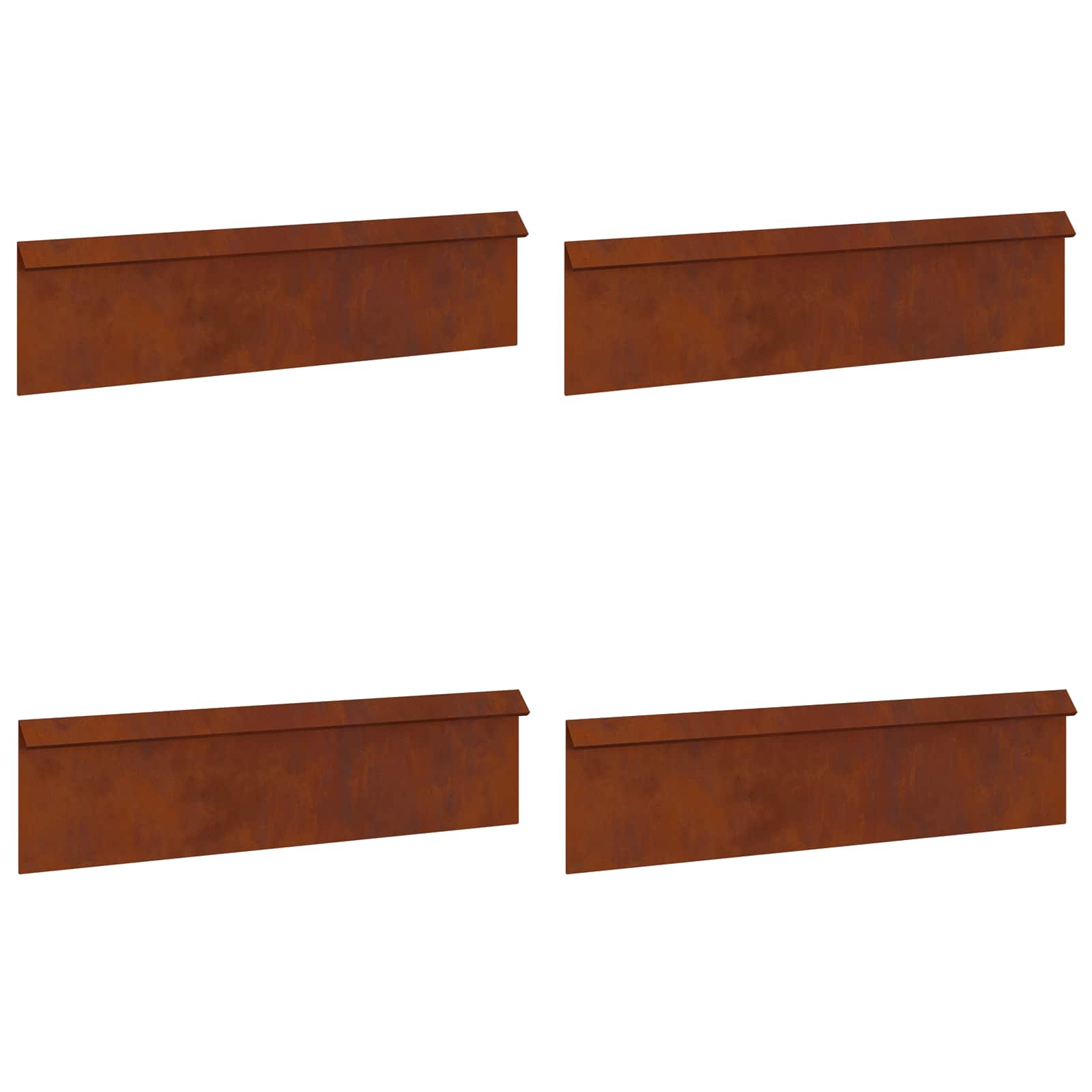 Slakkenhekje 4 st 100 x 3,5 x 25 cm weervast staal Roestig