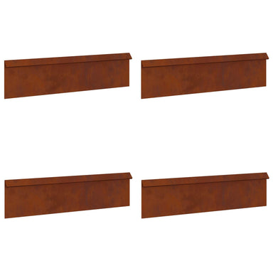Slakkenhekje 4 st 100 x 3,5 x 25 cm weervast staal Roestig