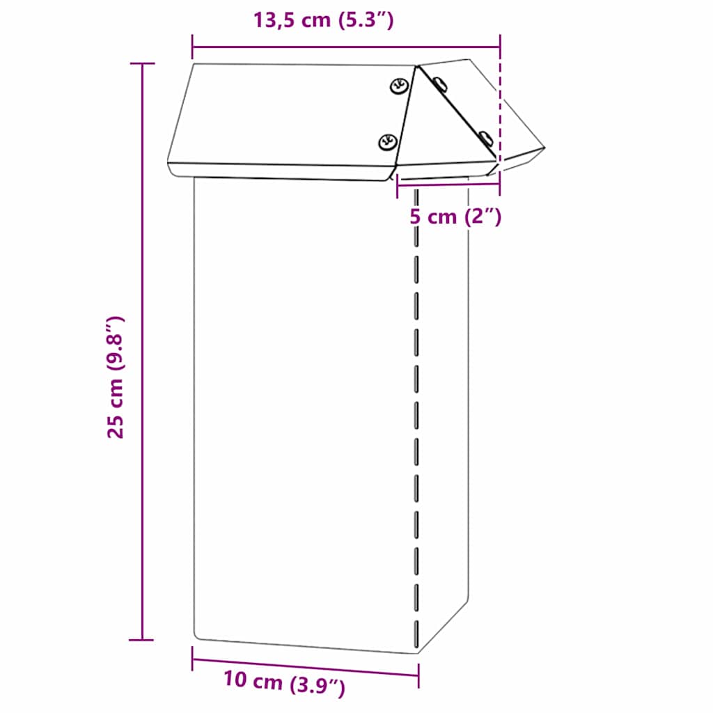 Slakkenhekje 4 pcs Zilver 13,5 x 13,5 x 25 cm