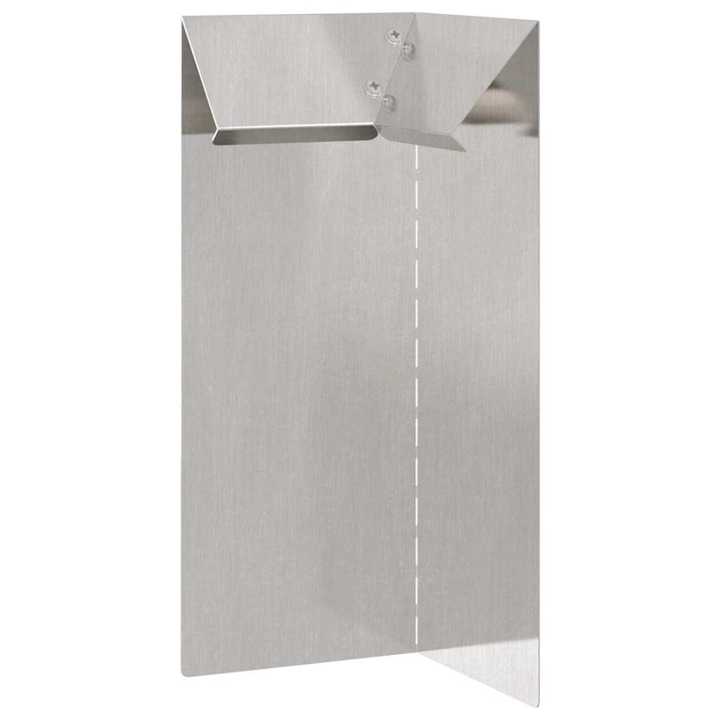 Slakkenhekje 10 x 10 x 25 cm Roestvrij staal Zilver