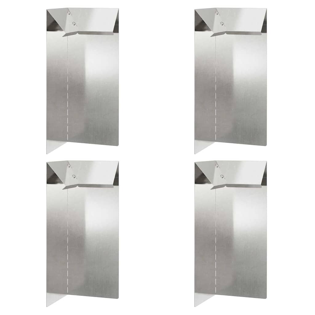 Slakkenhekje 4 st 10 x 10 x 25 cm Roestvrij staal Zilver