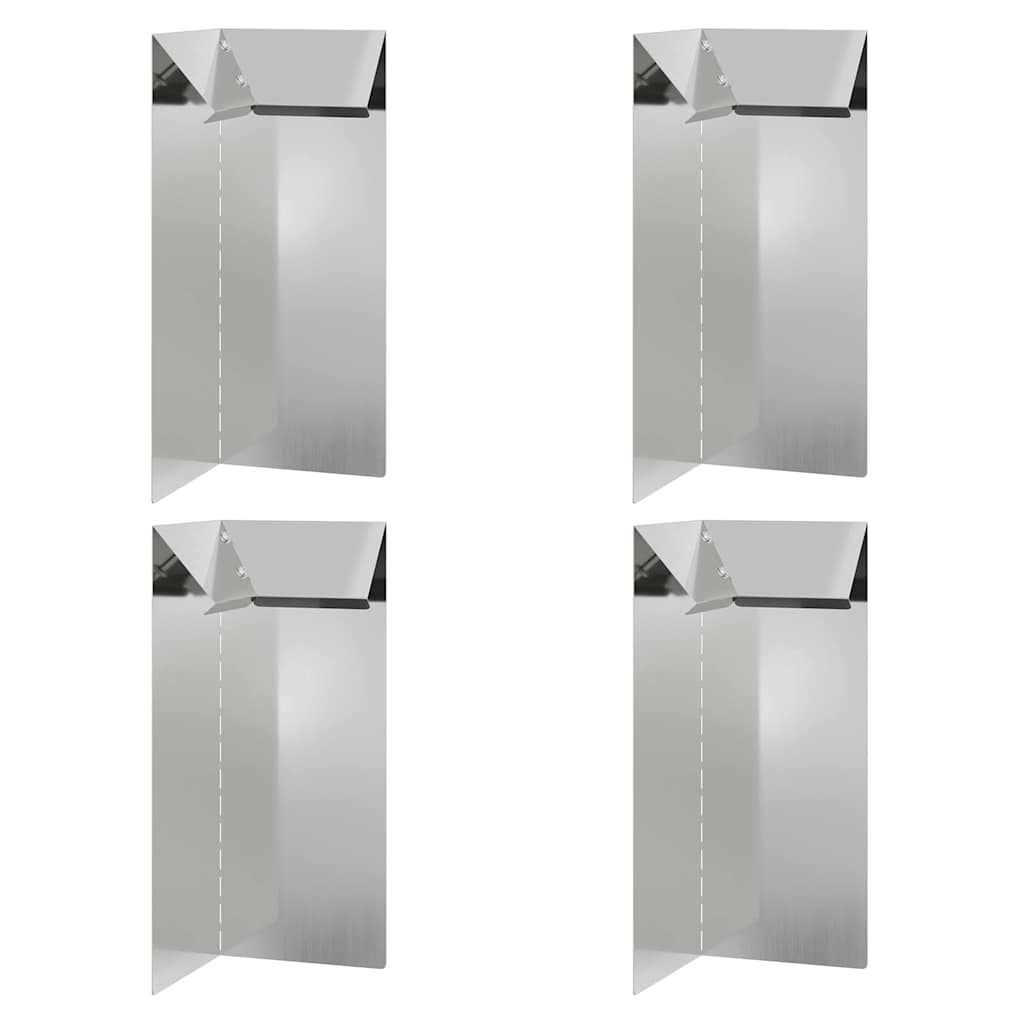 Slakkenhekje 4 st 10 x 10 x 25 cm Gegalvaniseerd staal Zilver