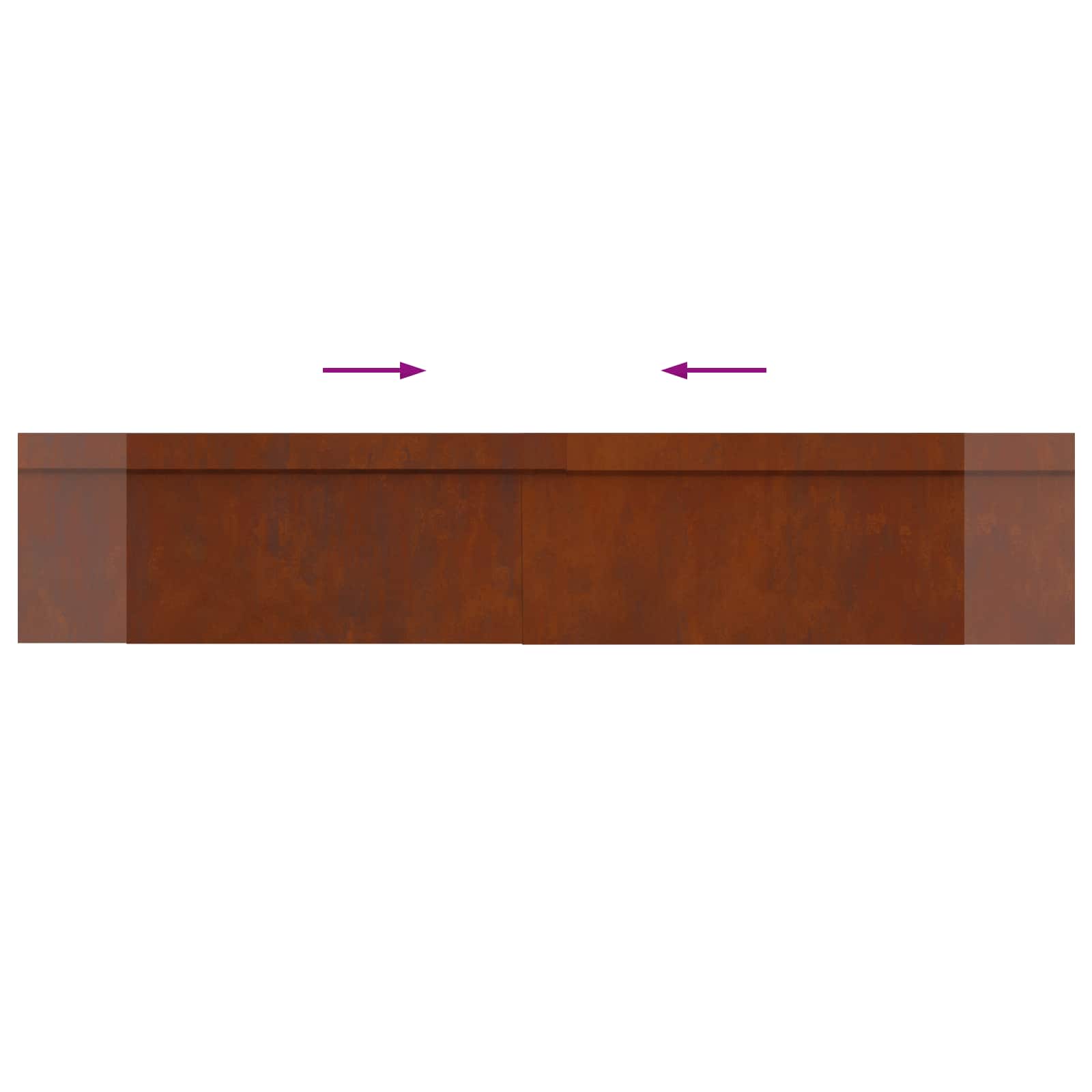 Slakkenhekken 12 st 100 x 3,5 x 25 cm weervast staal Roestig
