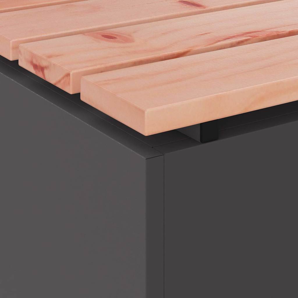 Tuinbank Zwart 60 x 40 x 43 cm Massief douglas hout en staal