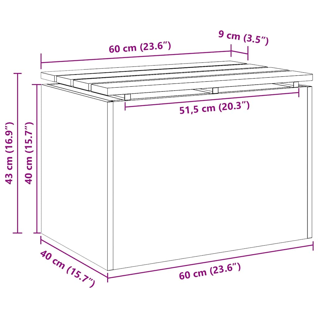 Tuinbank Zilver 60 x 40 x 43 cm Roestvrij staal