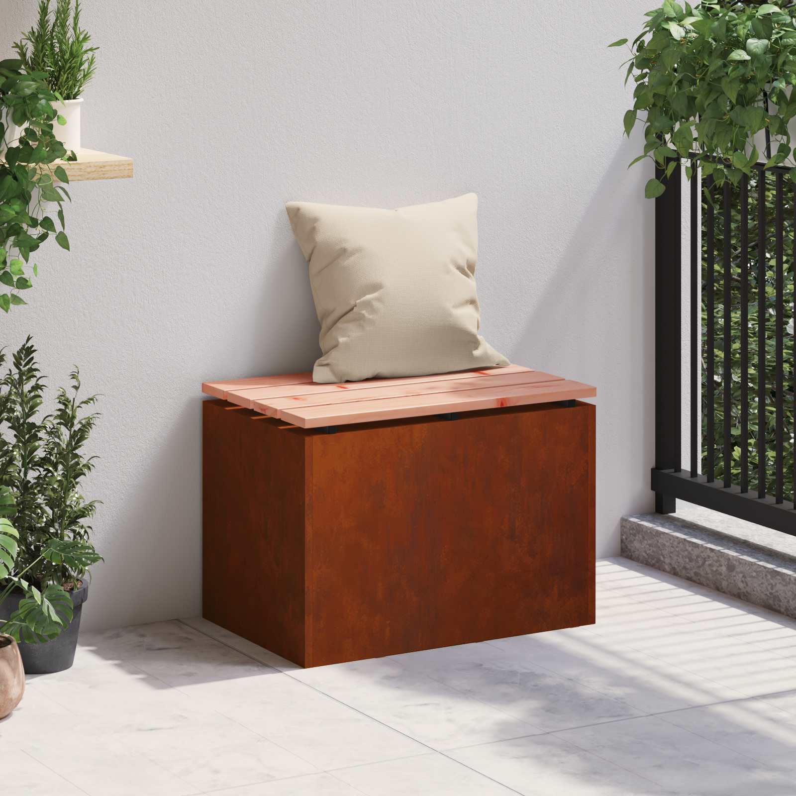 Tuinbank 1 -Seater 60 x 40 x 43 cm Roestig Rechthoekig