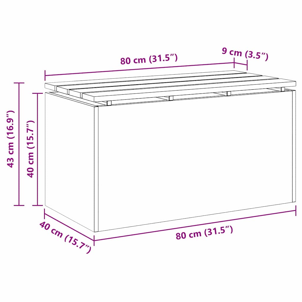Tuinbank Zilver 80 x 40 x 43 cm Roestvrij staal